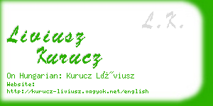 liviusz kurucz business card